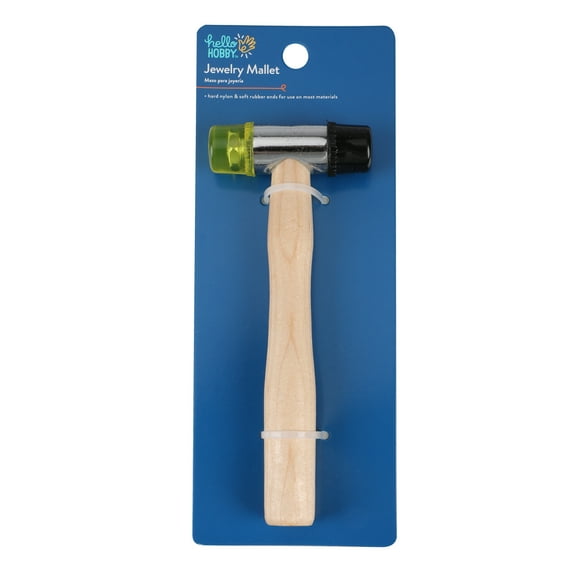 Hello Hobby Jewelry Rubber & Steel Mallet with Wooden Handle
