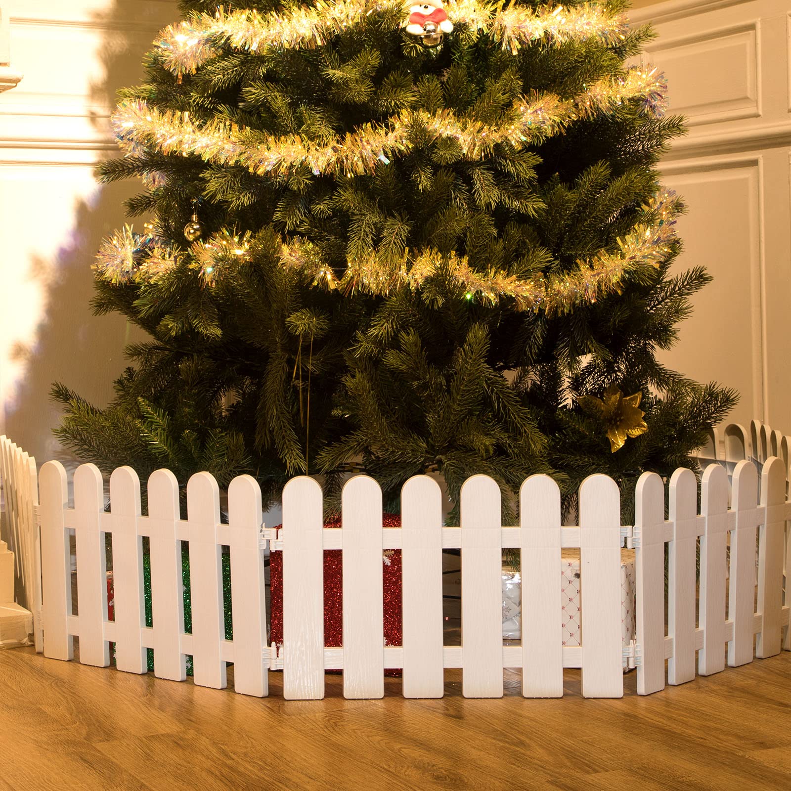 1 Pieces Christmas Tree Fence Outdoor Mini Fence Christmas Fence