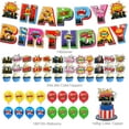 thumbnail image 2 of Hero Birthday Party Decorations Kit: 1 Happy Birthday Banner, 1 Large & 24 Small Cake Toppers, 16 Balloons for Superhero Theme Party Supplies, All Ages, 2 of 6