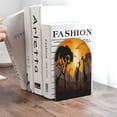 thumbnail image 6 of Zufioo Giraffes Of The African Savannah Print Wooden Bookends, Metal Bookshelf Non-slip Bookends, Home Furnishings Suitable for Bookcases Offices, 6 of 8