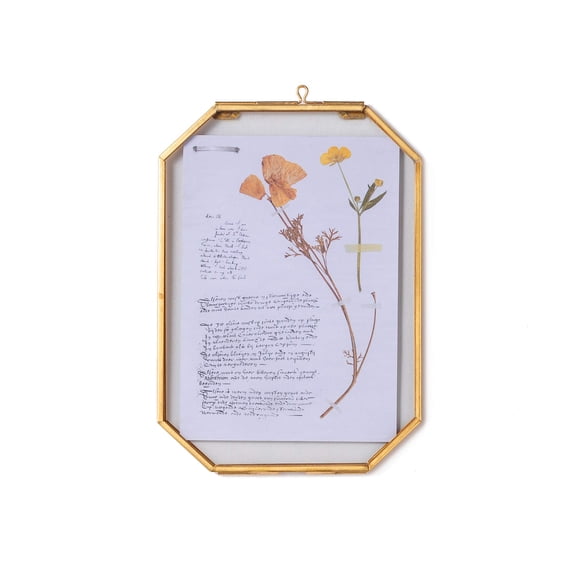 Marco NCYP de cristal flotante, 12,8 x 17,8 cm, color dorado vintage