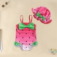 thumbnail image 2 of TOWED22 Girls' One Piece Cute Print Swimwear Cut Out Spaghetti Straps Swimsuit Floral Beach Bathing Suit for Girls Toddler Kids Red,3-6 M, 2 of 6