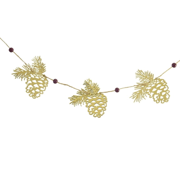 Christmas Snowflake/Pinecone Garland Plywood Beads Winter Mx179885 Pinecones