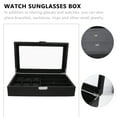 thumbnail image 6 of LOLIPPYY Watch Sunglasses Organizer Box Black Synthetic Material Home Use Elegant Design 11.5x5.5x3.5 inches, 6 of 8