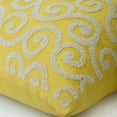 thumbnail image 2 of The HomeCentric Chair Cushion Cover Yellow Decorative Pillow Cover Beaded Scroll Pillow Cover Pack of 2 18x18 inch (45x45 cm) Cushion Cover Square Silk Pillow Cover Geometric Art Deco - Yellow Flavor, 2 of 3