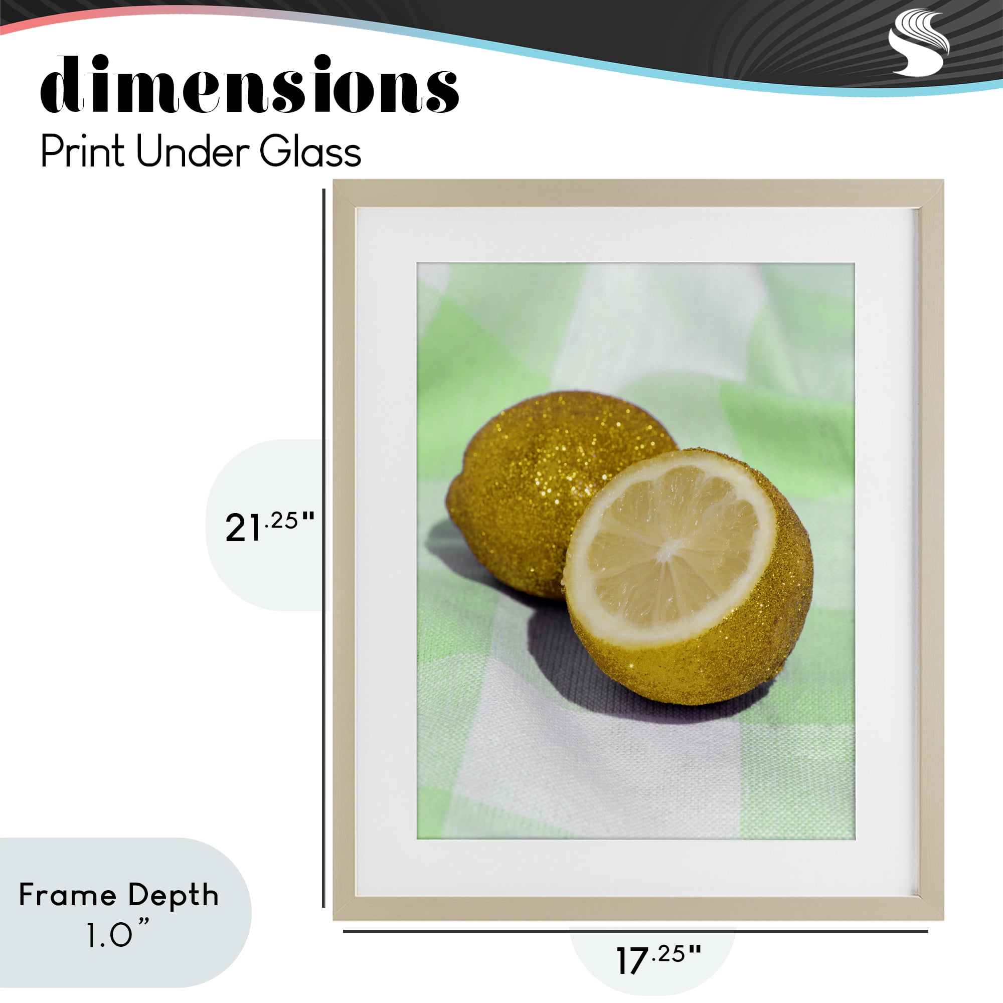 Stupell Industries Glimmer Lemon on Green Birch Framed Print Under Glass, design by LISH Creative