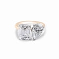 thumbnail image 4 of solitaire jewels 5TCW Pear and Emerald Moissanite Toi Et Moi Engagement Ring For Women, 14K Yellow Gold, 4 of 8