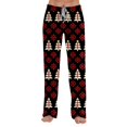 thumbnail image 6 of Lumtrix Christmas Pajamas For Women Casual Xmas Nordic Graphic Pajamas Bottoms Casual Elastic Waist Palazzo Pants Fall Pajamas Wine S, 6 of 6