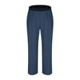 thumbnail image 5 of JTieacloth Cotton Linen Pants for Men Men's Casual Pants Comfortable Stretch Knit Pants With Elastic Waistband For Daily Wear Home Outdoor Walking Straight Leg Design Blue, 5 of 6