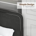 thumbnail image 6 of 4 EVER WINNER Full Size Bed Frame, Modern White Bed Frame with Headboard, Boucle Fabric Upholstered Bed Frame, Soft Curved Headboard, Black, 6 of 8