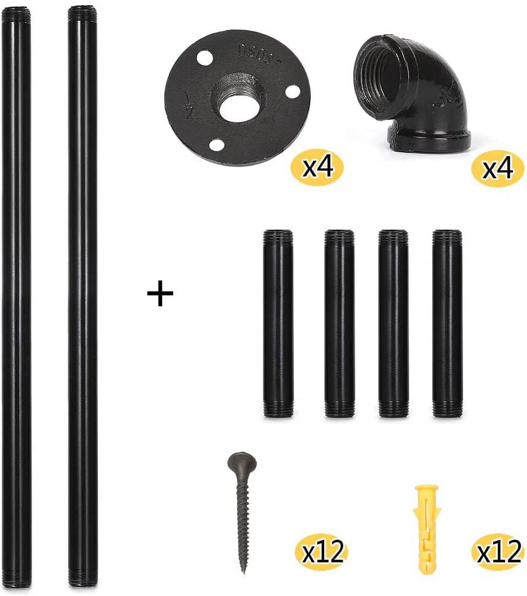 Towel Rack, Brushed Industrial Pipe Hanger Rack Set of 2