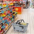 thumbnail image 2 of 6 PCS Plastic Shopping Baskets with Handles, 28 L  for Supermarket, Grey$$Tools & Hardware Other, 2 of 7