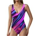 thumbnail image 7 of Jsaierl Womens Tummy Control One Piece Swimsuits Push Up Tropical V Neck Monokini Bathing Suit Full Coverage Slimming Swimwear, 7 of 7
