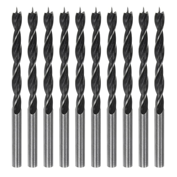 10packs Brad Point Drill Bits 5.5mm Dia #45 Steel Round Shank Wood Drilling Bit