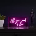 thumbnail image 7 of All You Need Is Love 23.63" X 11.75" Contemporary Glam Acrylic Box USB Operated LED Neon Light, Pink, 7 of 7