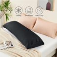 thumbnail image 7 of DISEN Body Pillow Cover Long Pillow Case, Rayon Made from Bamboo, Breathable & Silky Soft Body Pillow Pillowcase, Cooling Full Body Pillow Case for Hot Sleepers, Night Sweats (Black, 20x54 Inches), 7 of 7