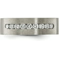 thumbnail image 3 of Chisel Titanium Brushed with CZ Flat 7.00mm Band - Ring Size 10.5, 3 of 6