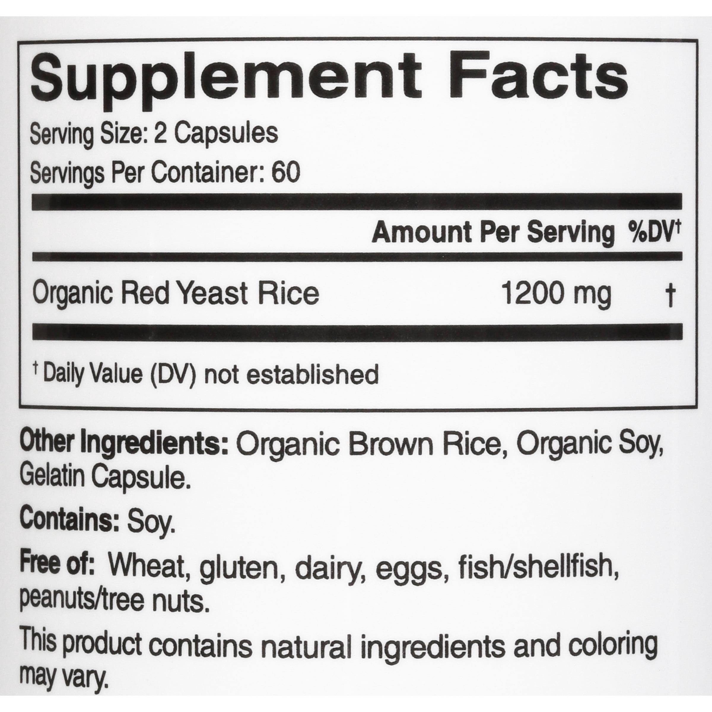 Cardiotabs® Red Yeast Rice Dietary Supplement Capsules 120 ct Bottle