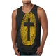 thumbnail image 1 of Tanques para Hombre de Verano Floral Camisola Imprimir Deporte Cuello Redondo, Poliéster de Algodón Top Casual para Al Aire Libre, Diario Y la Temporada de Primavera, 1 of 3