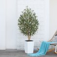 thumbnail image 5 of DR.Planzen 5FT Tall Artificial Olive Tree with Tall White Planter, UV Resistant Silk Leaves & Real Wood Trunk | Home Office House Outdoor Decor, 5 of 5