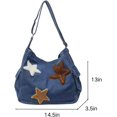 thumbnail image 2 of Cute Messenger Bag, Y2k Star Shoulder Bag,Retro Denim Crossbody Denim Tote Purse For Women, 2 of 8