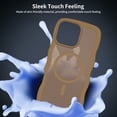 thumbnail image 4 of For iPhone 16 Pro Max Magnetic Phone Case,Compatible with Mag-safe,Wavy Frame Cute Design,Shockproof Anti-fall Translucent Matte Skin-Feel  Durable Rugged Thin Fit Phone Case,Brown, 4 of 6