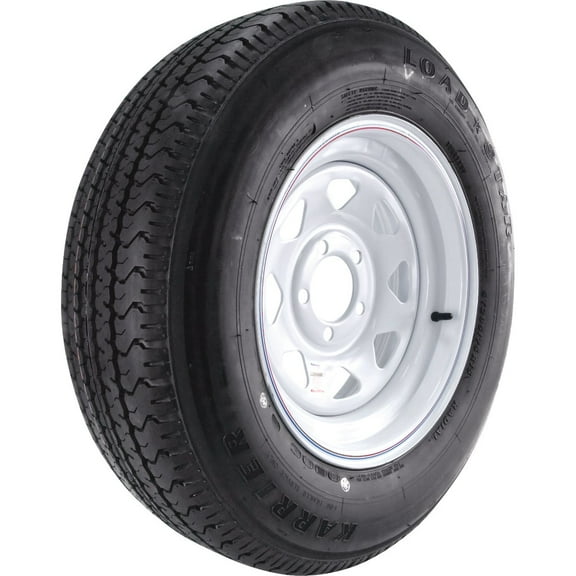 Kenda DM205R5C-5CI Loadstar Karrier Radial Trailer Tire & 5-Hole Custom Spoke Wheel (5/4.5), 205/75R-15 LR - Quantity 10