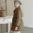 thumbnail image 2 of Adults' Casual Warm Jacket Solid Color Knitted Yarn Collar Button Thickened Mid Length, 2 of 5