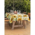 thumbnail image 4 of 60x120 Inch Outdoor Tablecloth with Umbrella Hole Zipper Rectangle Orange Sunflower Rectangular Tablecloths Outside Waterproof Bee Floral Summer Rustic Buffalo Check Patio Table Cover for Picnic, 4 of 8