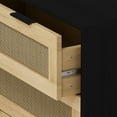 thumbnail image 7 of 31.50" 3-Drawers Rattan Drawer, Rattan  Storage Cabinet for Bedroom, Living Room, Dining Room, Hallways, Black, 7 of 7