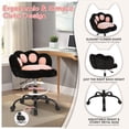 thumbnail image 3 of BeesClover Chaise de Coiffeuse avec Dossier en Forme de Chat, Chaise de Bureau avec Roulettes, Chaise Sans Accoudoirs Rotative à 360° à Hauteur Réglable en Blocs de Couleurs Vibrants, Petite Chaise de Bureau, Coussin en Peluche pour Chambre, 3 of 9