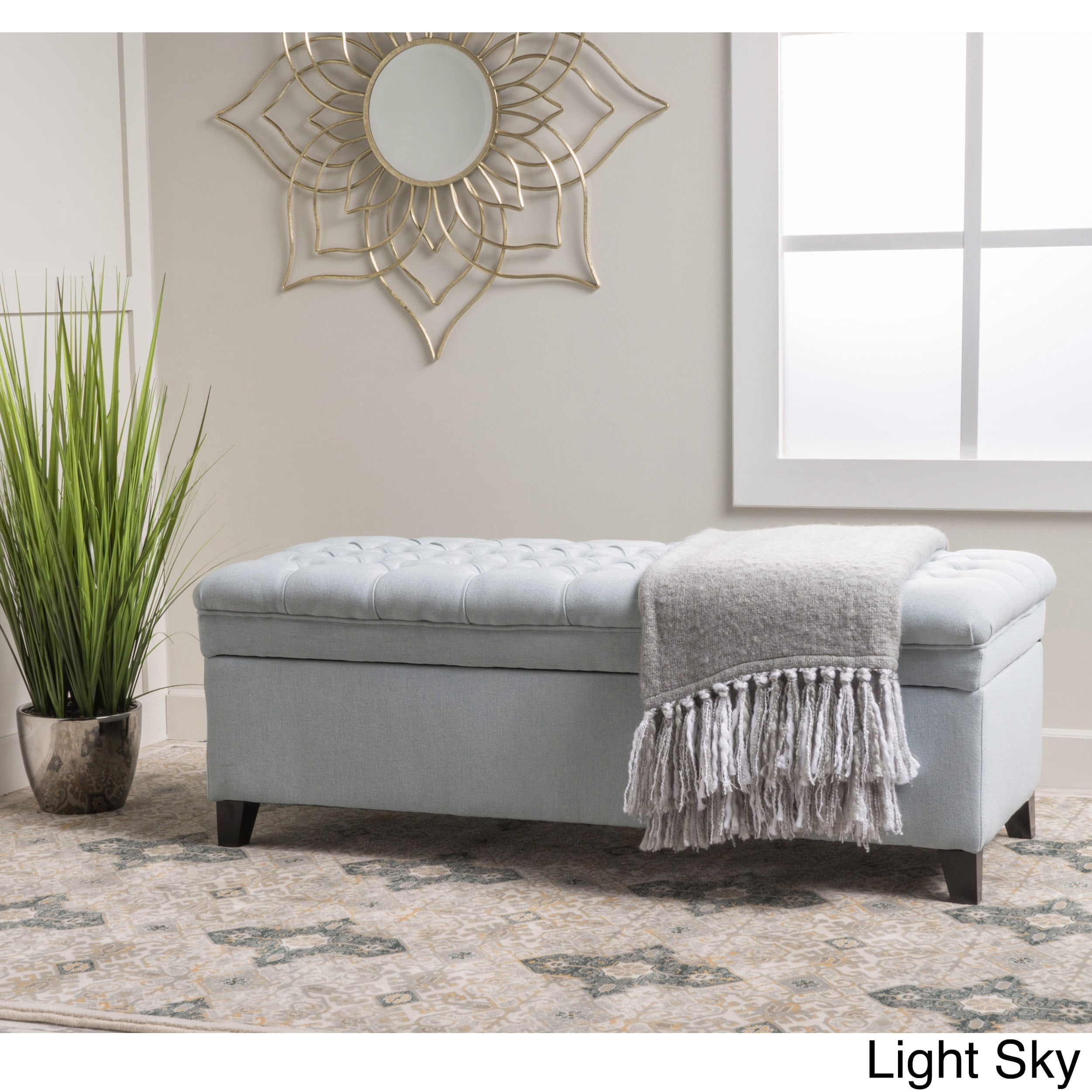 Christopher Knight Home Hastings Tufted Fabric Storage Ottoman Bench by