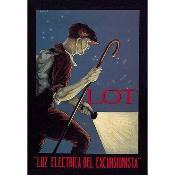 Spanish advertising poster for a portable light, a flashlight, made my