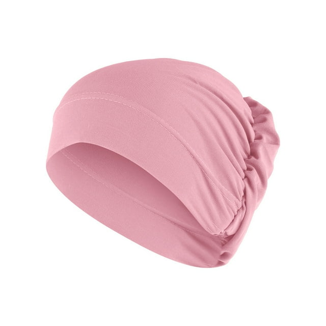 WEAIXIMIUNG Fingerless Gloves for Women Women Solid Beading Hat Ruffle Cancer Chemo Hat Wrap Cap