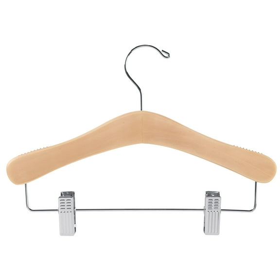 SSWBasics 12 inch Wood Children's Skirt and Pants Hangers - Case of 50