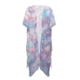thumbnail image 4 of Xoenoiee Stained Glass Pattern Women Swimsuit Coverup Lightweight Kimono Cardigan Bathing Suit Cover Up Open Front Swimwear Beach Vacation Outfits, 4 of 7