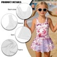 thumbnail image 5 of Uorisanigo Girls Bathing Suits One Piece Cute Axolotl Cherry Blossom Swimsuit Skirted Size 3-4 Modest Summer Vacation Swim Dress, 5 of 6