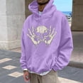 thumbnail image 2 of Glisme Men's Halloween Hoodies Simple Skull Print Long Sleeve Autumn Daily Tops Men Comfortable Sweatshirts Size XL, 2 of 6