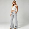 thumbnail image 6 of Womens Flare Leg Sweatpants Drawstring Elastic Waist Jogger Pants 2026 Fall Travel Sweat Pants with Pockets, M, 6 of 7