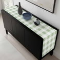 thumbnail image 5 of Sage Green Plaid Table Runner 70 Inches Long, Spring Farmhouse Buffalo Checkered Kitchen Coffee Dining Table Decoration for Home Party Birthday Wedding Home Decor 13x70 Inches, 5 of 8