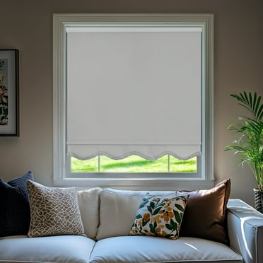 Chicology 39"W X 64"H Gray Solid (Fringe) Cordless Vinyl Roller Window Shades, Light Filtering, Safe for Kids & Pets