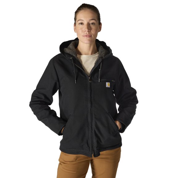 Carhartt Women's Iconic Washed Duck Sierra Jacket, Black, 3X