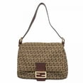 thumbnail image 1 of Pre-Owned Fendi Zucchino Nylon Canvas Handbag, Brown, Women's, 1 of 17