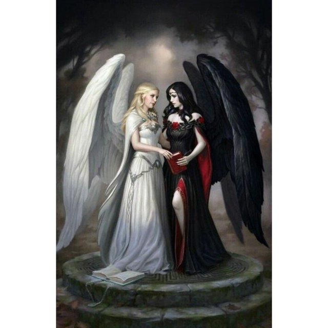 Diamond Painting (DE9432) Angel and Devil Square 5D DIY Kits Craft (B696) 30x40cm FLhrweasw Nuevo