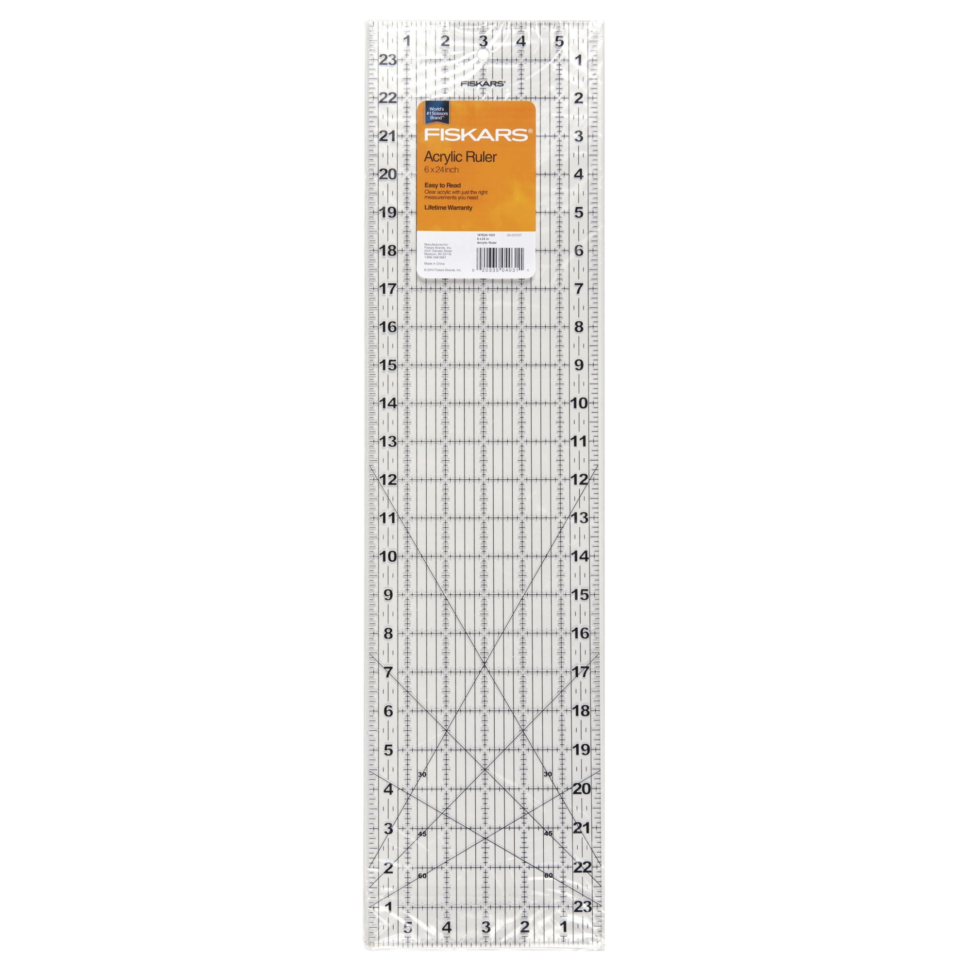 Breman Precision Clear Quilting Ruler - 6x24 inch Clear Ruler - Clear Acrylic Ruler for Cutting Fabric - Clear Rulers Grids for Precision