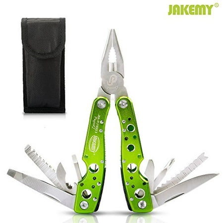 jakemy 15 in 1 multitool portable folding pocket knife pliers screwdriver cutter stainless steel survival