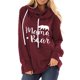 thumbnail image 1 of Sudadera con capucha para mujer Suelta Casual Cordón Elástico Jersey Con capucha Manga larga Estampado de moda Sudadera de color liso para mujer Rojo vino L, 1 of 5