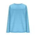 thumbnail image 5 of FAWUUDO Women Warm Sherpa Lined Fleece Crewneck Sport Sweatshirt Pullover Blue, 5 of 9