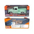thumbnail image 3 of 1966 GMC C1000 Fenderside Pickup Truck Light Green "Timeless Legends" Series 1/24 Diecast Model Car by Motormax, 3 of 3