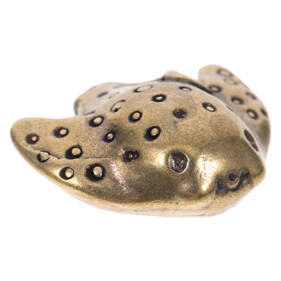 FENGGUIQU Golden Brass Fish Figurine Sculpture for Indoor Tabletop and Office Decor